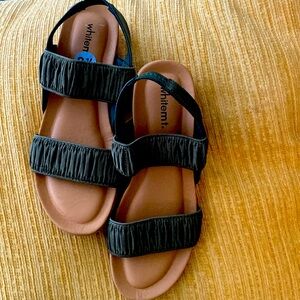 White mountain slip on rubber low wedge